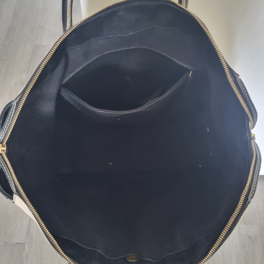 Yves Saint Laurent Black Interior Canvas Tote with Leather Trim - Picture 7 of 8